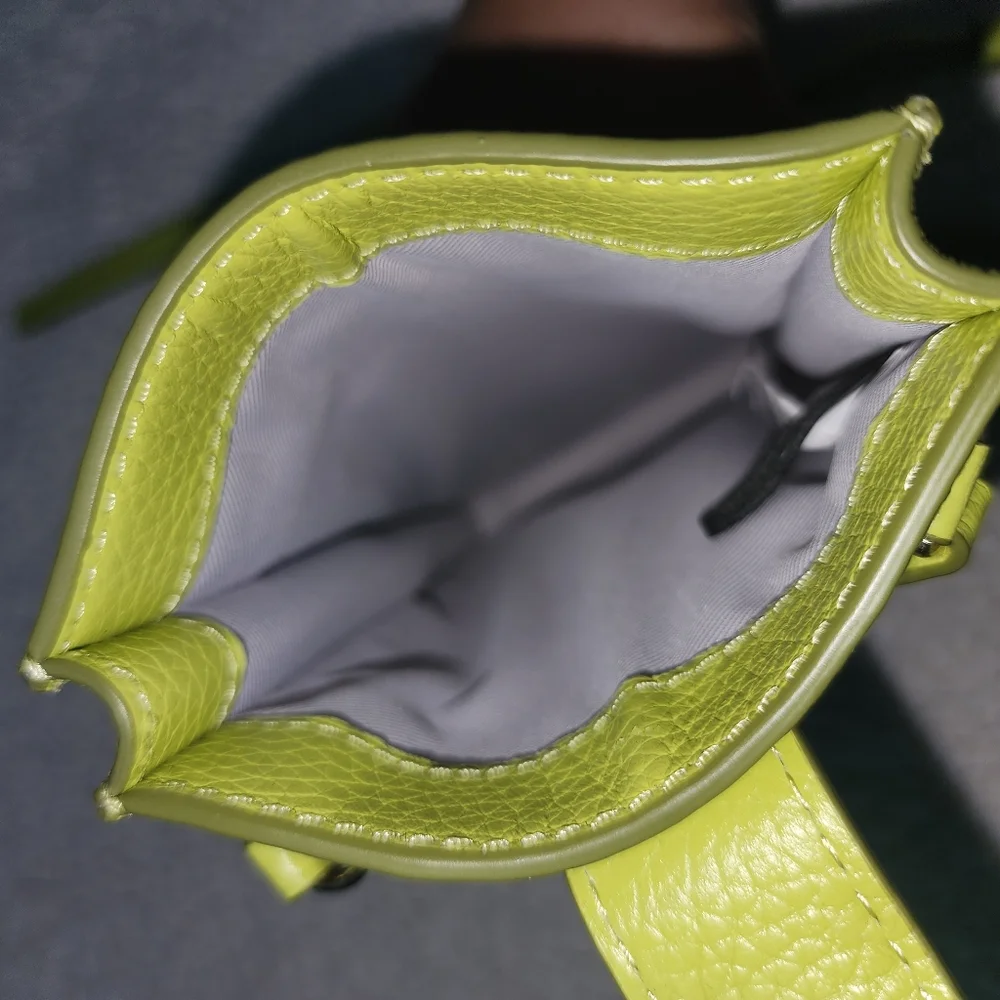 Marc Jacobs Lime Green Pebbled Leather Phone Holder Groove Crossbody